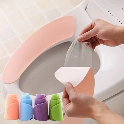 Coussin auto-adhésif pour siège de WC en peluche — imperméable, toutes saisons, siège chauffant