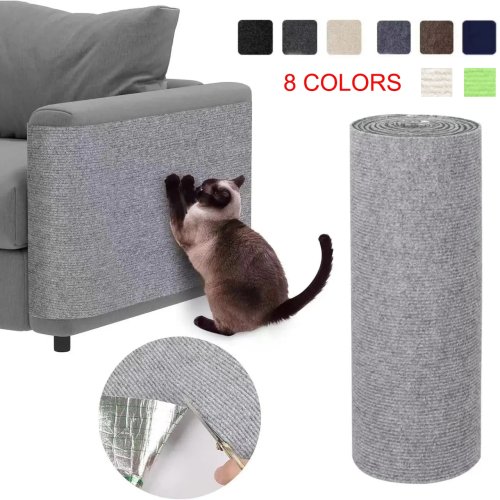 Selbstklebende, zuschneidbare Katzenkratzmatte – Kratzteppich als Schutz für Ecken, Wand und Möbel