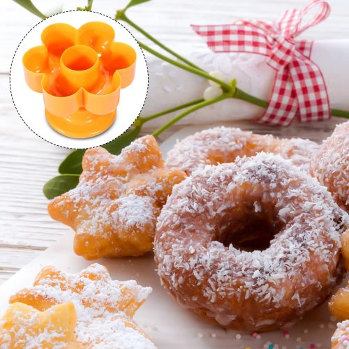 4er-Set hitzebeständige Backformen aus Kunststoff – rund, Herz, Blume, Ananas, stabile Formen für Brot und Donuts