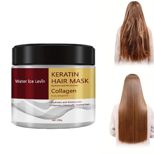 Mascarilla capilar colágeno y queratina – acondicionador hidratante con control de grasa, suaviza el encrespamiento y repara cabello dañado