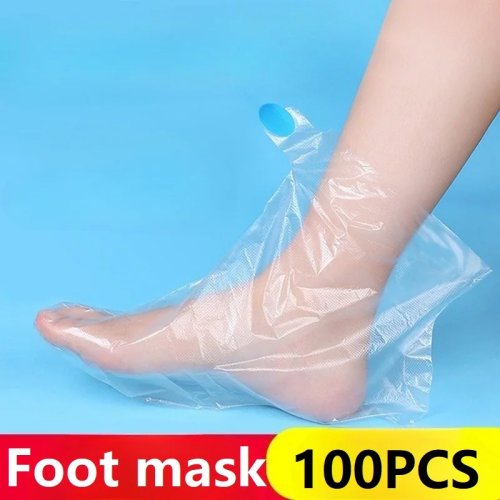 Paquete de 100 cubre-pies desechables para pedicure – film PE protector para spa, higiene y evitar pies agrietados