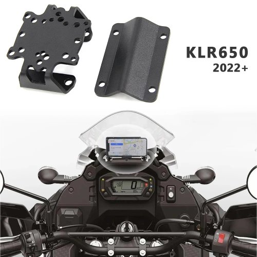 Universelle Motorrad-Handy-/GPS-Halterung mit USB-Ladeadapter für Kawasaki KLR650 2022–2024