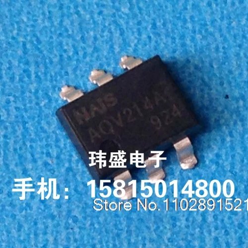 Confezione da 10 pezzi AQV214 PhotoMOS — relè a stato solido, DIP-6 / SOP-6 (AQV214A/E/EH)
