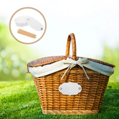 Lot de 10 étiquettes en rotin pour paniers, vierges et à écrire, 7,6×5,1 cm, pour cuisine, garde-manger et boîtes de rangement