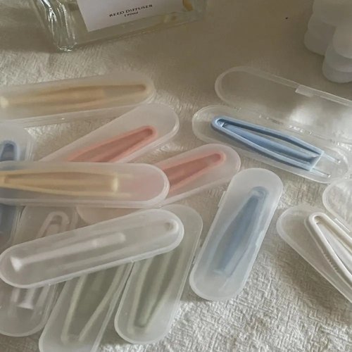 Kit applicatore per lenti a contatto: applicatore a ventosa, pinzetta e custodia da viaggio — accessori per lenti