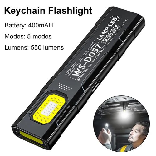 Outdoor LED Flashlight 550 lm — Portable Mini Pocket Torch & Flood/Work Light, 5 Modes