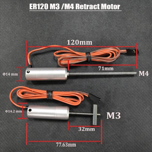 JP Hobby هبوط كهربائي قابل للسحب كامل المعدن للطائرات النموذجية RC - محرك ER200 M4 (17–30 كجم) / ER150 M4 (12–17 كجم) / ER120 M3 (4 كجم)