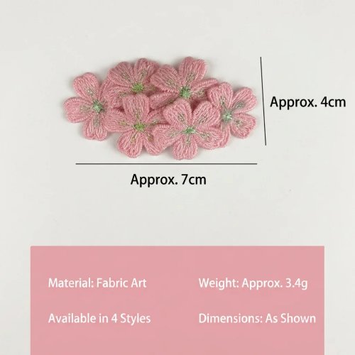 桜の3Dニットヘアクリップ 刺繍フラワー パステルカラー キッズ用