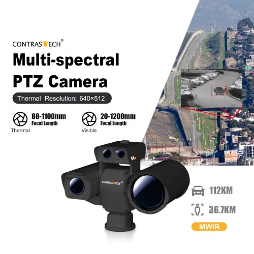 Telecamera PTZ multispettrale 4MP – Termica 640 + 4K visibile, Zoom 12×, Laser 20 km, IP67 esterna per rilevamento incendi boschivi