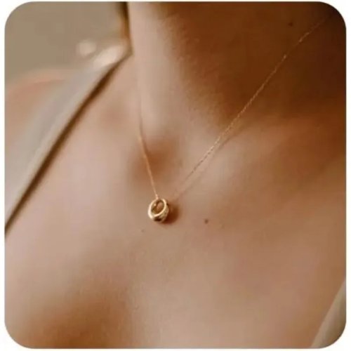 Colar delicado dourado em aço inox — choker com pingente fofo para mulheres e adolescentes, à prova d'água, presente pequeno