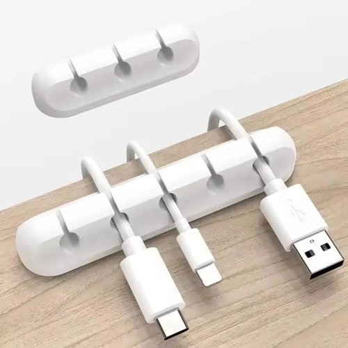 Silicone USB cable organizer — cable winder & desktop clips for charging cables, mouse and earphones