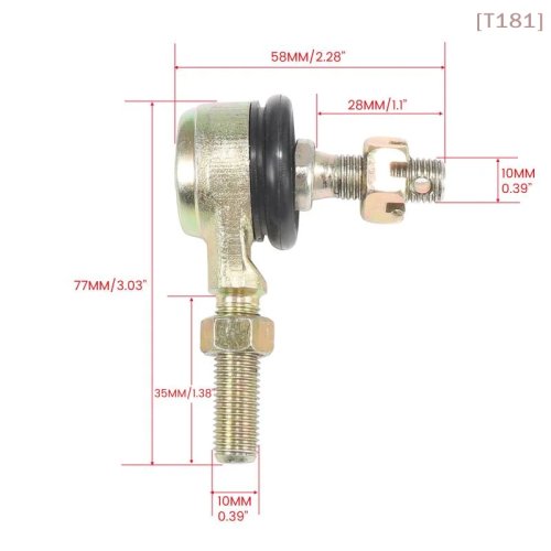 Zestaw 1 szt. końcówka drążka kierowniczego M10 (10 mm) z przegubem kulowym do ATV/Quad 110–250cc