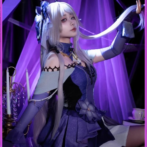 Fato Cosplay Herta (Honkai: Star Rail) feminino — traje de concerto/festa/Halloween