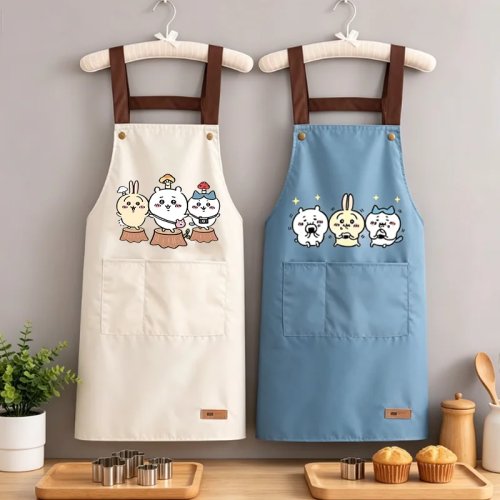 ちいかわ（Chiikawa）エプロン　カワイイ柄　撥水・防油加工・ノースリーブ　キッチン・ベーカリー・カフェ用　ギフトにおすすめ