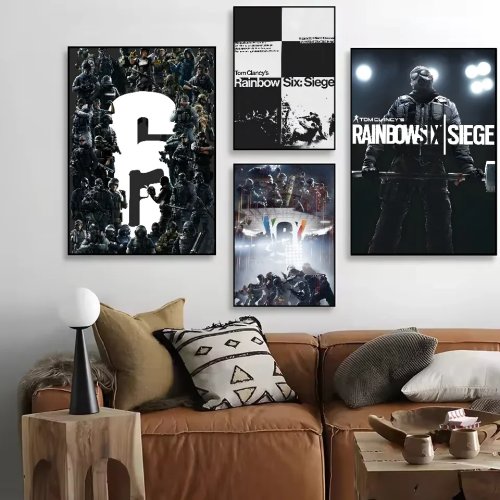Poster toile Tom Clancy's Rainbow Six Siege – tableau mural jeu vidéo pour salon, chambre ou bar – déco moderne, idée cadeau