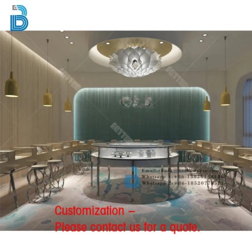 Vitrine de bijoux de luxe sur mesure – Meuble d'exposition en verre, design 3D