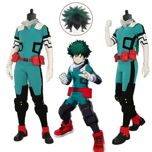 My Hero Academia Izuku Midoriya (Deku) Full Cosplay Costume Set with Wig — Unisex