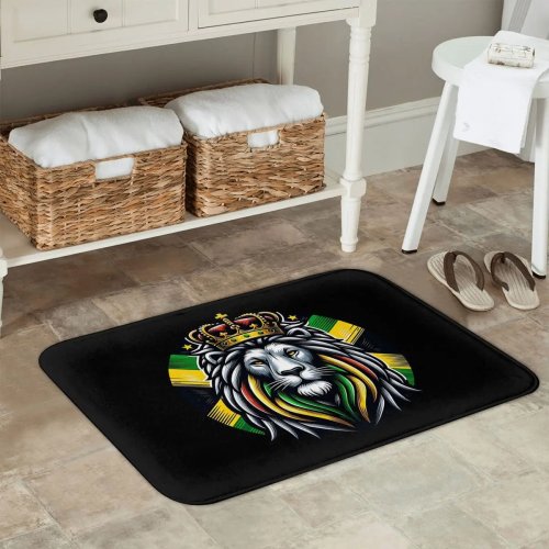 Lion of Judah Rasta Jamaican Reggae Doormat — Anti-Slip Entrance & Kitchen Floor Mat for Home/Living Room