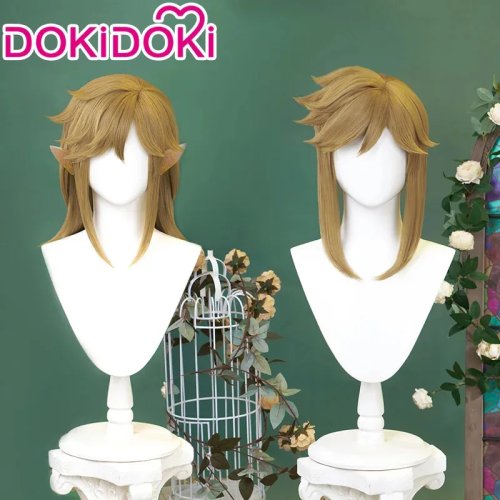 Linkk DokiDoki cosplay wig, heat-resistant synthetic wig for men, includes free wig cap