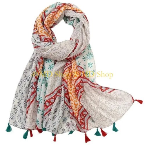 Lenço/xale floral 49MD, leve, ideal para atividades ao ar livre, uso diário e desportivo