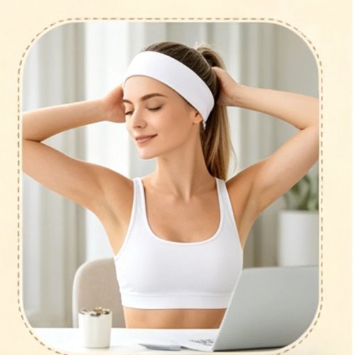 Fascia Capelli Donna Elastica Antiscivolo Assorbente di Sudore — Cerchietto Sportivo per Yoga, Trucco e Detersione del Viso