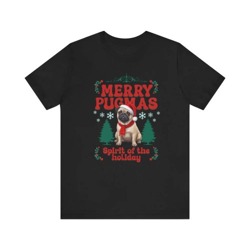 Merry Pugmas クリスマスTシャツ｜かわいいパグ 犬好き向け