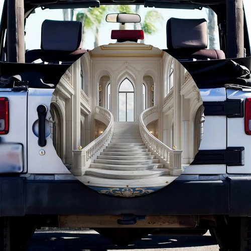 Copertura per ruota di scorta per pickup in poliestere resistente – motivo 'Grand Staircase Palace'