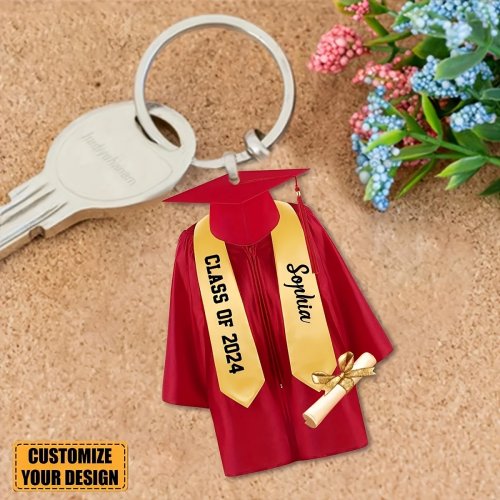 Llavero birrete personalizado de acrílico 2D plano - recuerdo/regalo