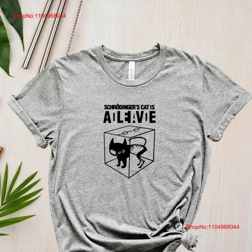 T-shirt unissexo 'Gato de Schrödinger: morto ou vivo' estilo vintage lavado – Física quântica