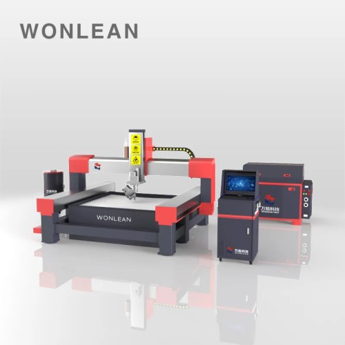 WONLEAN 5-Axis 3D CNC Waterjet Cutting Machine 3020 — 45° bevel/tilt cutting