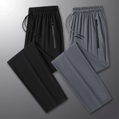 Herren Sporthose Ice Silk, schnelltrocknend und elastisch – leichte, atmungsaktive Jogging-/Trainingshose