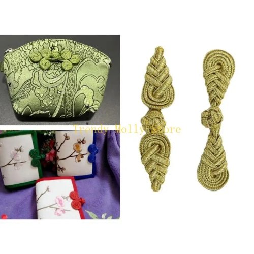 Botões nó Pipa vintage - Fecho decorativo tradicional chinês para cheongsam (qipao)