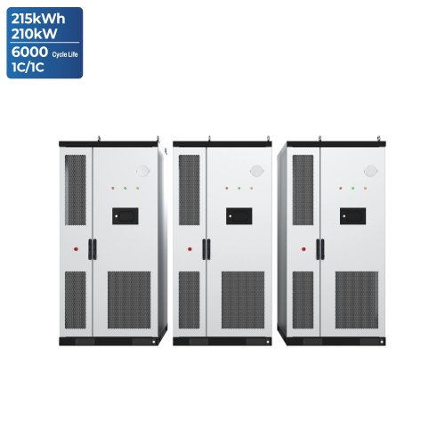 Szafa magazynująca energię z baterii litowych 215 kWh, 210 kW, wysokie napięcie — do komercyjnych i przemysłowych systemów solarnych
