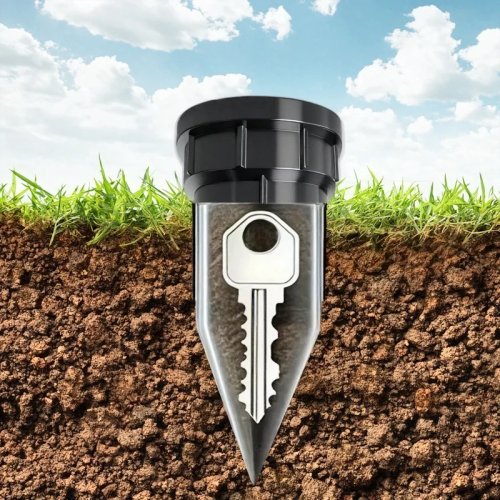 Esconderijo de chaves para jardim – regador realista enterrável, cofre para chaves sem pilhas, plástico resistente para exterior