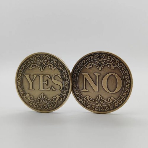 Moneda conmemorativa de bronce 'Yes or No' 1 ud. – Souvenir/Challenge Coin (no monetaria), para colección y decoración