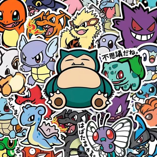 56 miếng dán Pokémon dễ thương – Pikachu, decal dán laptop, trang trí DIY, quà tặng cho bé