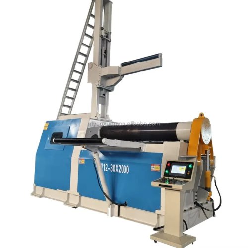 W12 CNC 4롤러 판금 롤링기(금속 판재 굽힘용)