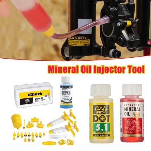 Kit injetor de óleo mineral para travões de disco hidráulicos de bicicleta — seringa para sangrar/encher (ou 1 frasco de óleo)