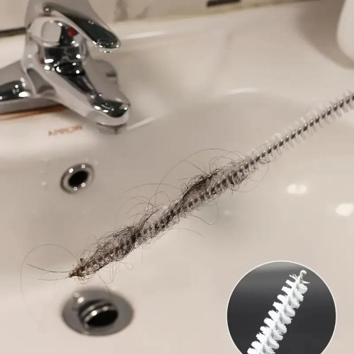 Removedor de Cabelo para Ralo 46 cm para Duche e Lavatório — Reutilizável, Fácil de Limpar