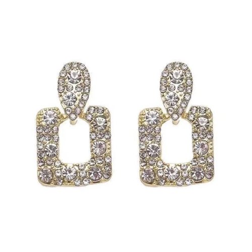 Pendientes de plata 925 cuadrados con cristal/circonita – Estilo coreano, mujer, lujo 2024