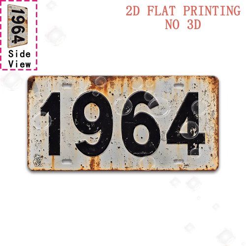 Retro 1964 2D Flat Aluminum Tin Sign — Decorative Metal Plaque for Man Cave, Bar, Garage, Café, Living Room, Garden