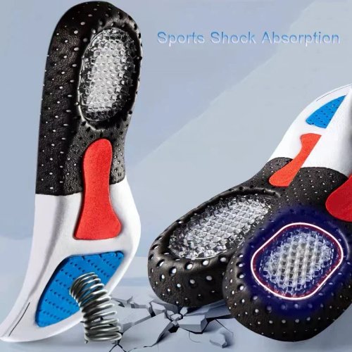 Semelles orthopédiques en mémoire de forme et gel avec soutien de voûte plantaire en silicone — coussinet souple pour running et sport (1 paire)