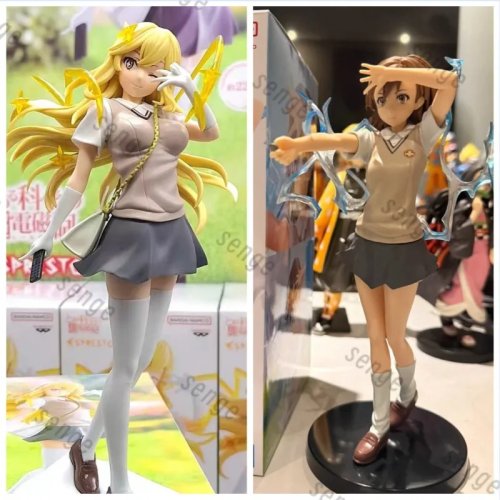 طقم فيجور Bandai ESPRESTO ميساكا ميكوتو و ميساكي شوكوهو مع قاعدة ديوراما - أصلي