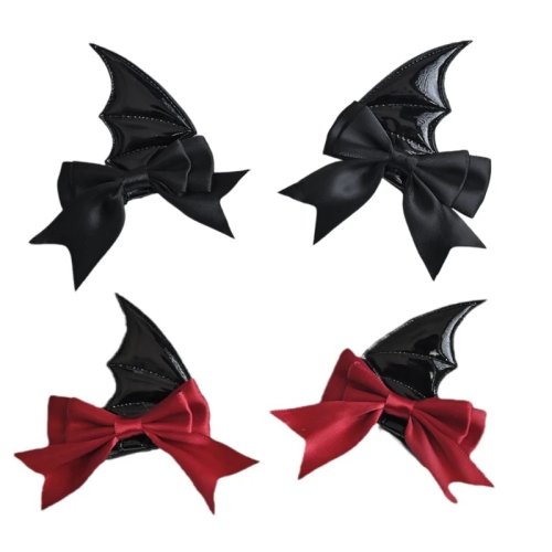 Bowknot wing hair clips for women & teens, 1 pair — cute side barrettes/hair pins