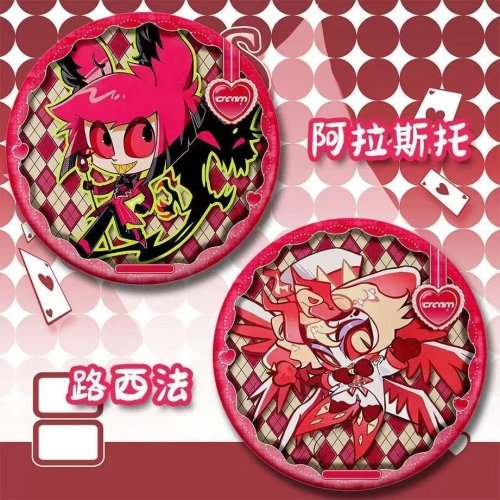 Spilla/badge 58 mm Anime Hazbin Hotel Alastor & Angel Dust — pin per abiti e zaino, accessorio cosplay