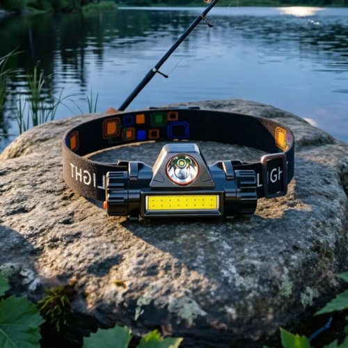 Mini LED-Stirnlampe mit Dimmfunktion, USB-wiederaufladbar, integrierter Akku, kompakt, für Angeln & Camping, magnetische Rückseite