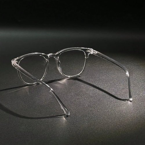 1 Paar transparente ovale Vollrand-Brille mit Blaulichtfilter — schlichtes Design, modische Dekobrille (ohne Stärke) für Alltag, Lesen, Handy & PC, Geschenk