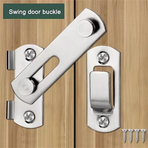 Edelstahl Schiebetür-Riegel – diebstahlsicherer Riegel für Tür/Fenster/Schrank, matt-schwarz/silber