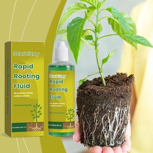 Fertilizante líquido enraizante para flores de jardín (NPK) — solución nutritiva para crecimiento y absorción de raíces