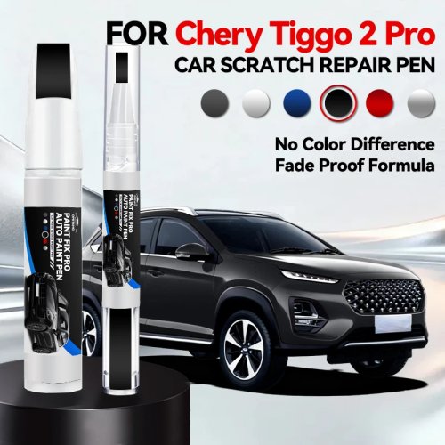 Stylo retouche peinture voiture – Correcteur de rayures, réparation DIY pour Chery Tiggo 2 / Tiggo 2 Pro 2016–2025 (Noir / Blanc / Bleu)